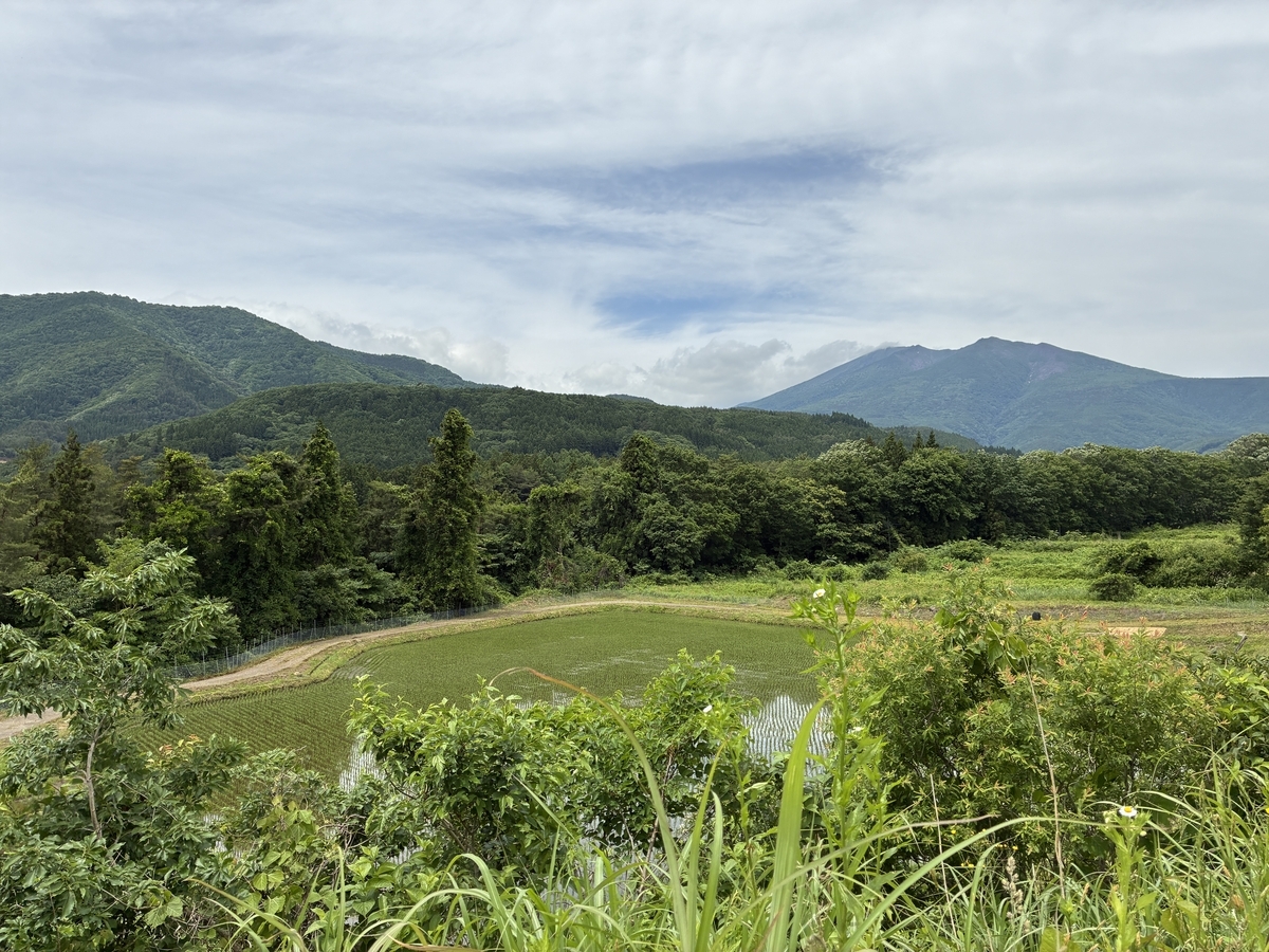 宮城県の県道51号から眺める蔵王山