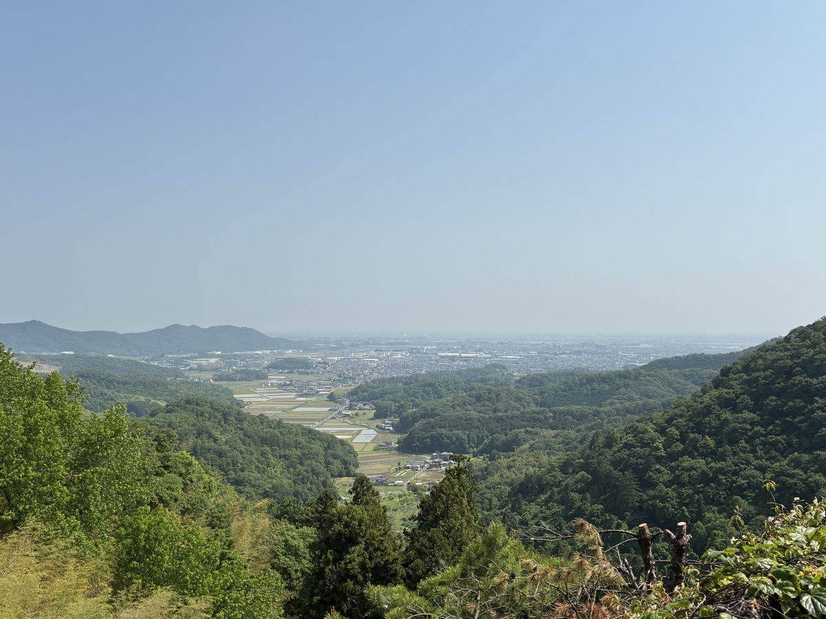 唐沢山城 天狗岩からの眺望。関東平野も観れる。