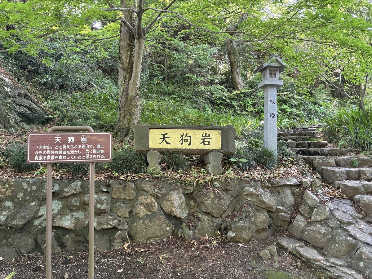唐沢山城 天狗岩登り口。そんなに遠くない。