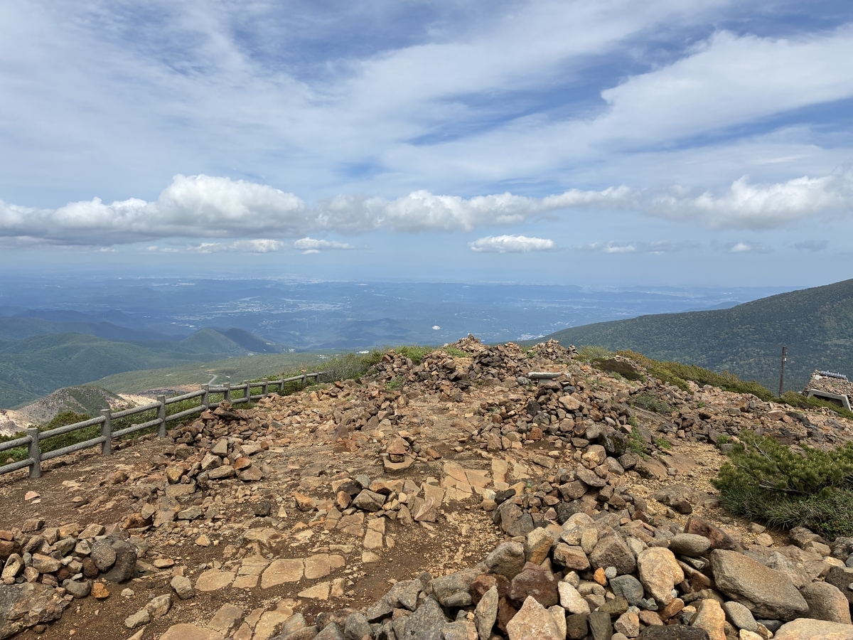蔵王山からの眺望。刈田岳山頂からの眺望。