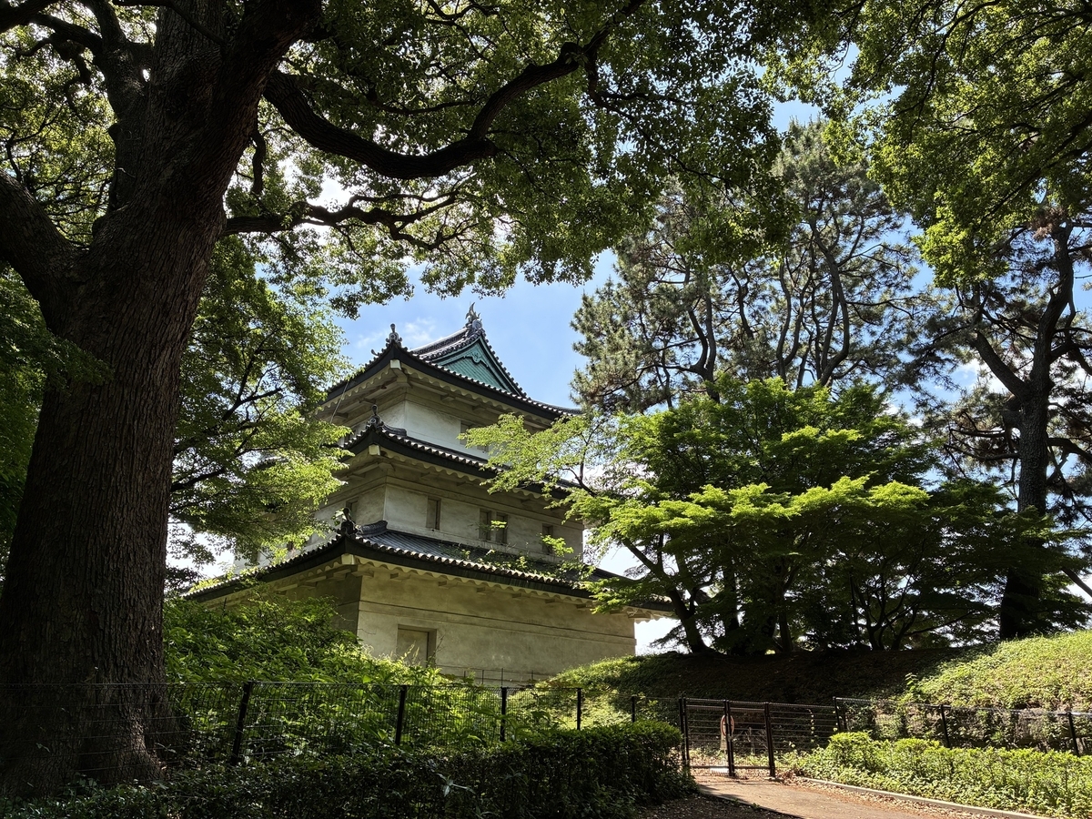 江戸城跡・富士見櫓。その名の通り往時は富士山が見えたと考えられる。