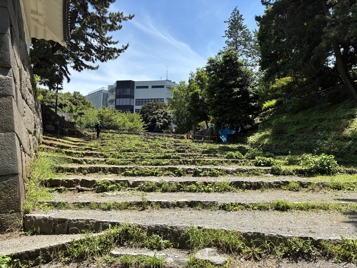 江戸城北の丸跡・清水門で古城感を味わう。