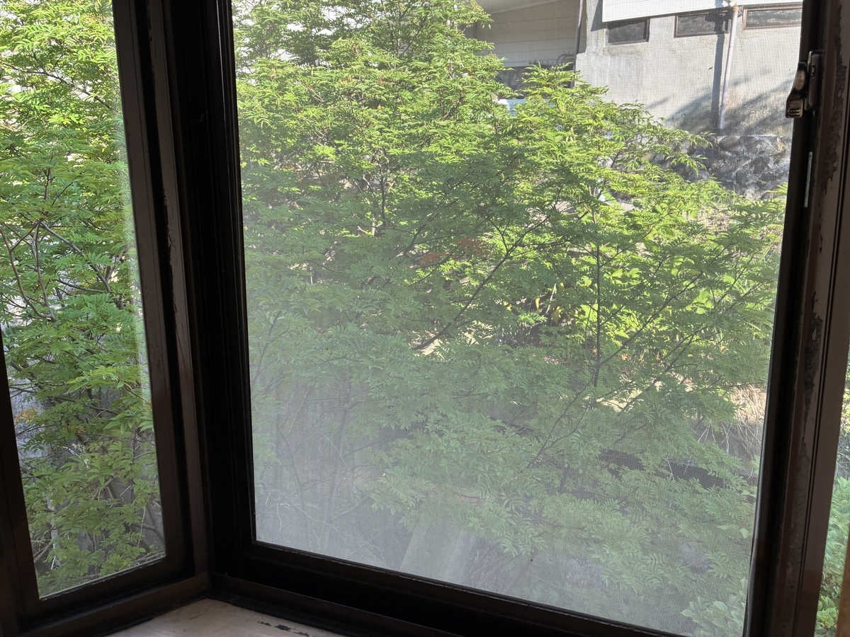 東多賀の湯の部屋の窓