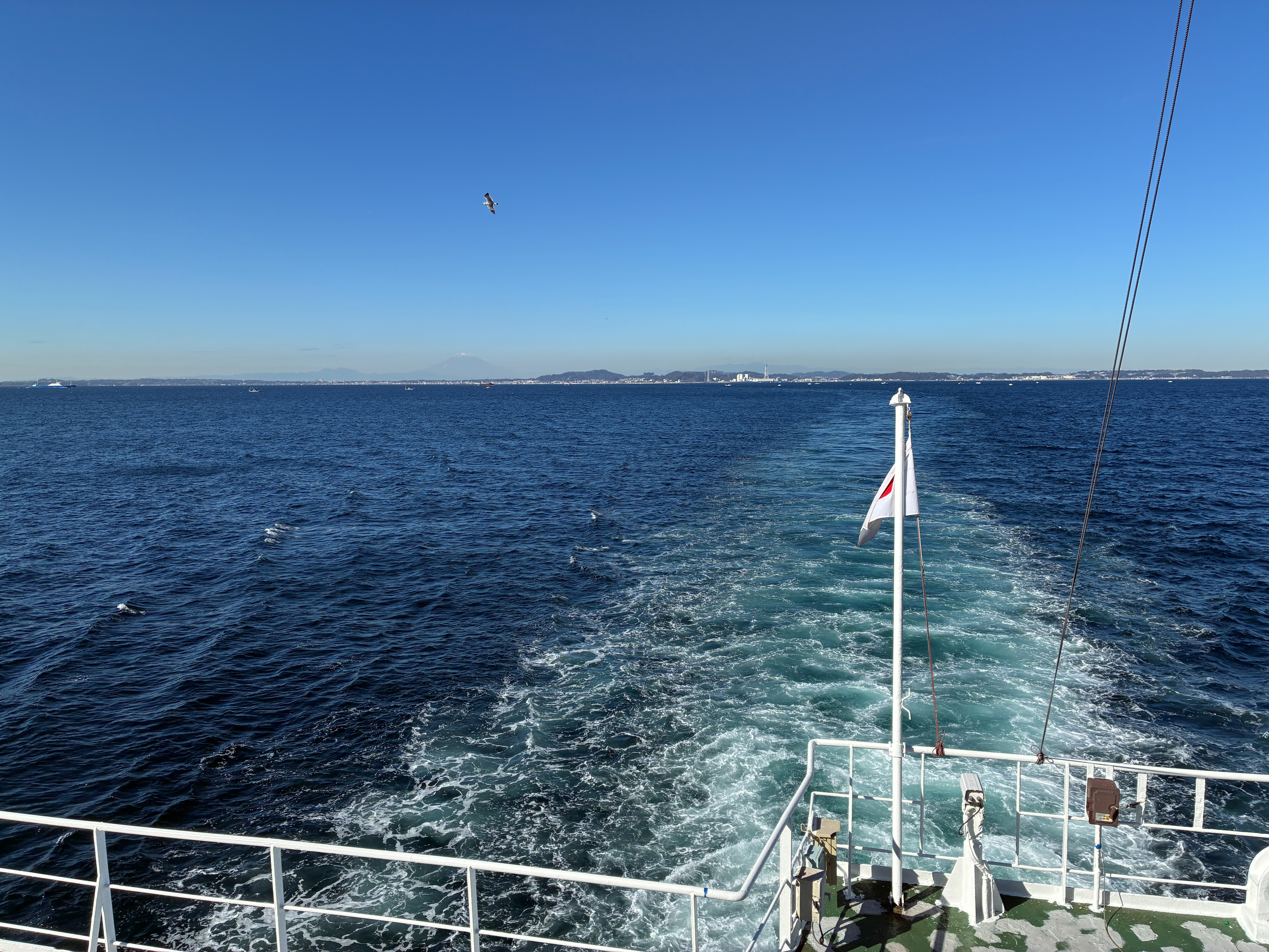 東京湾フェリー 甲板からの眺め 浦賀水道