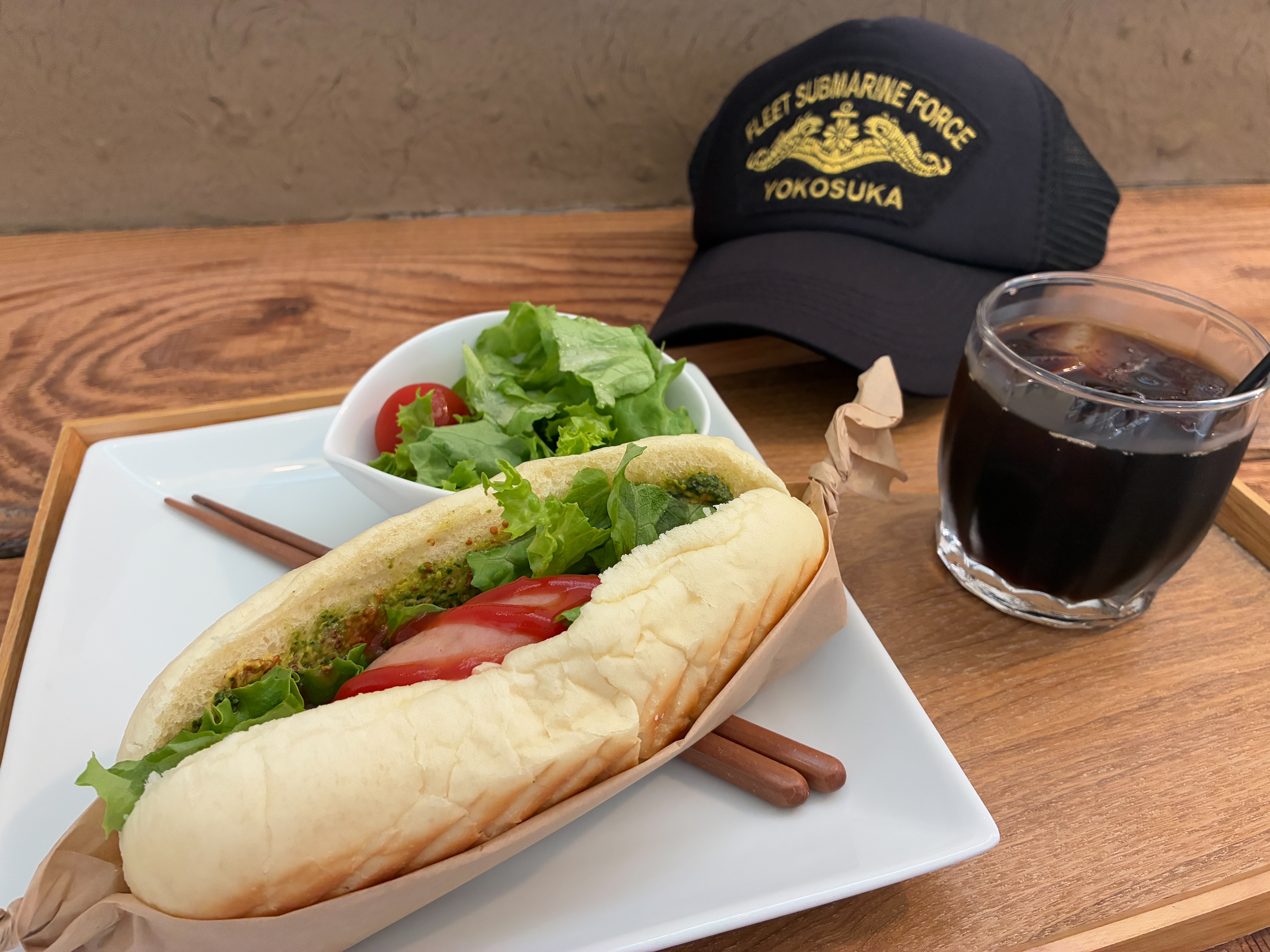 作並温泉 アルベロカフェ ホットドック コーヒーセット