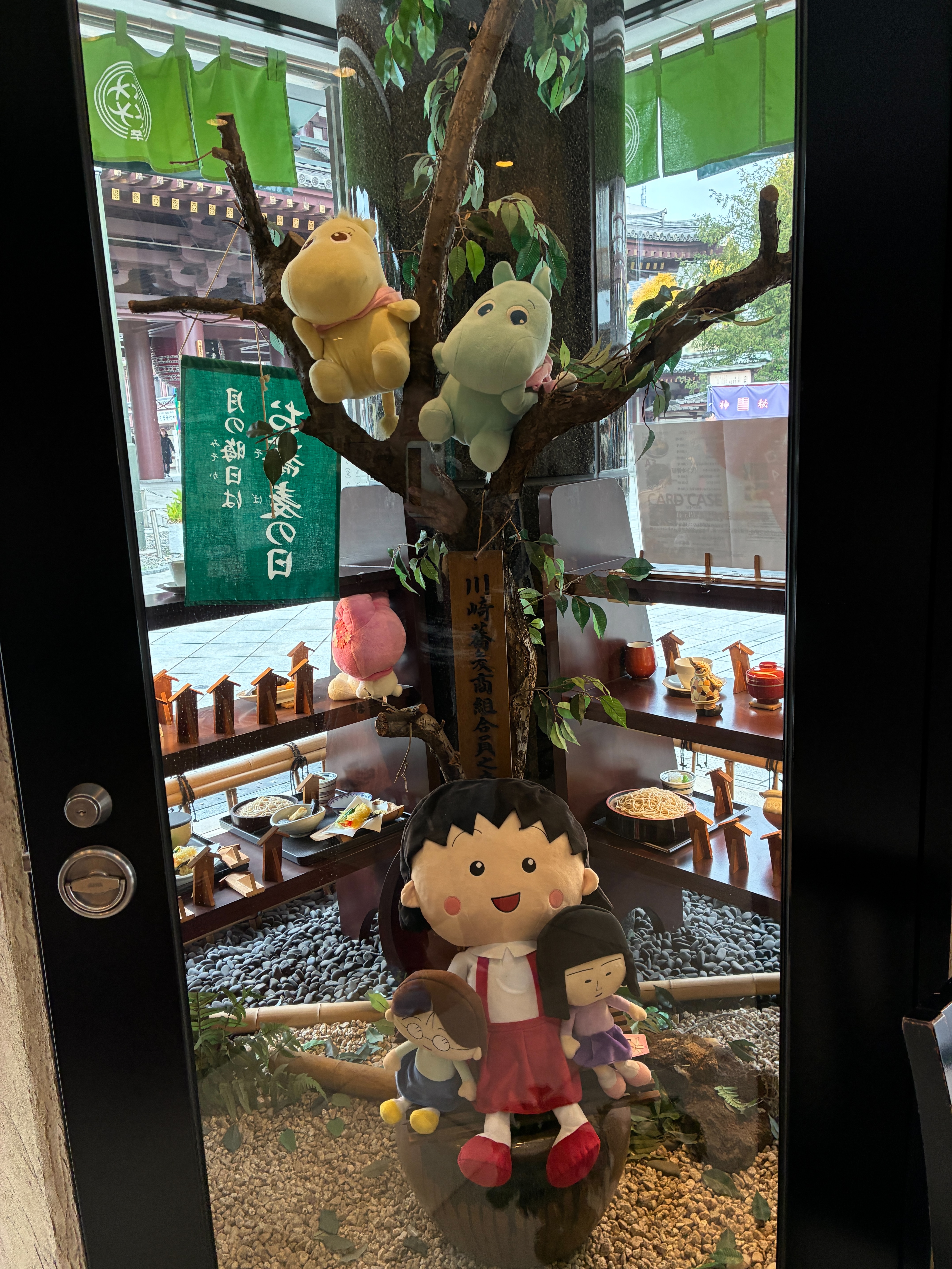 川崎大師 蕎麦膳はやま なぜかちびまる子ちゃんとムーミン