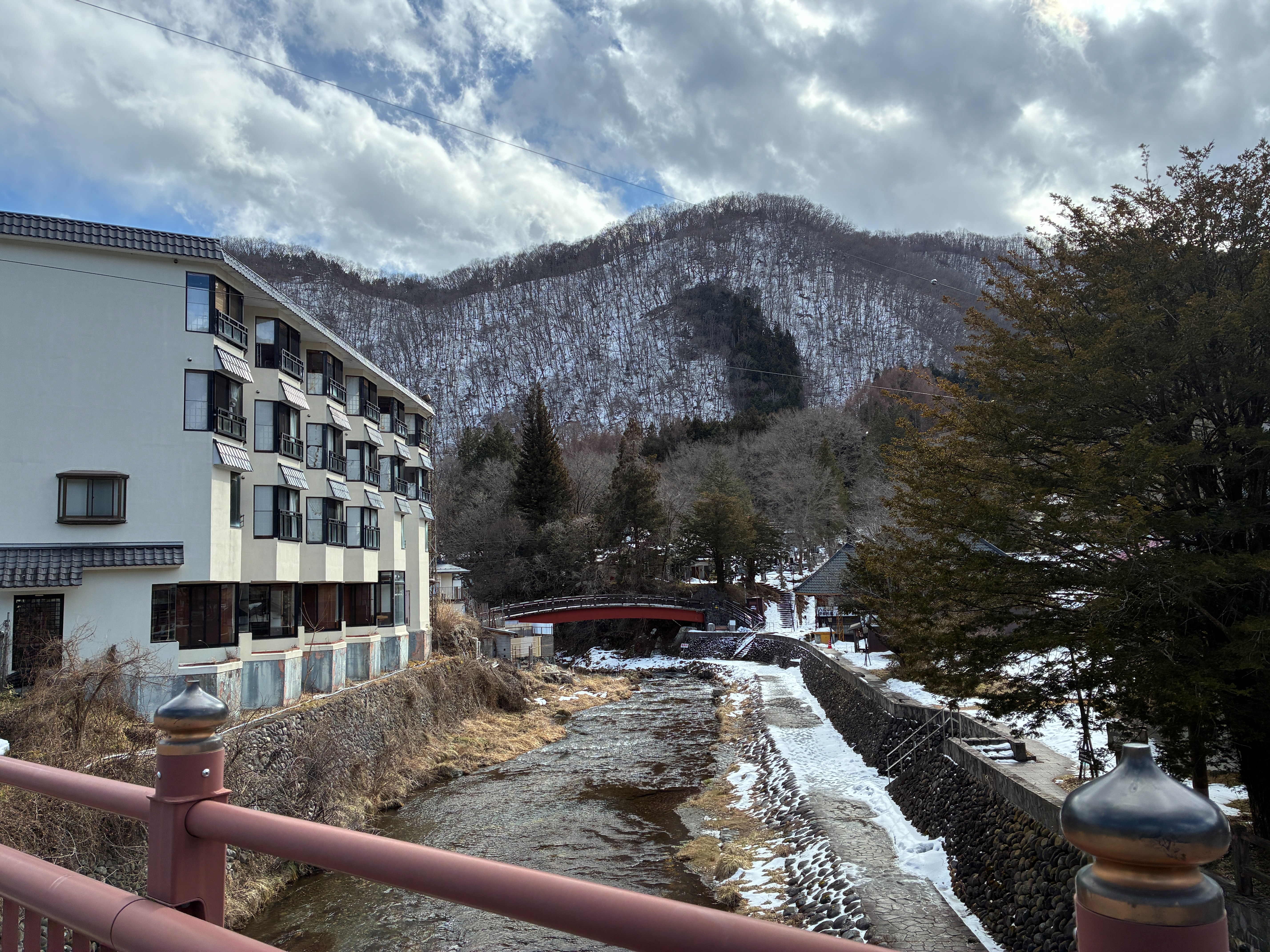 湯西川温泉 温泉街の風景