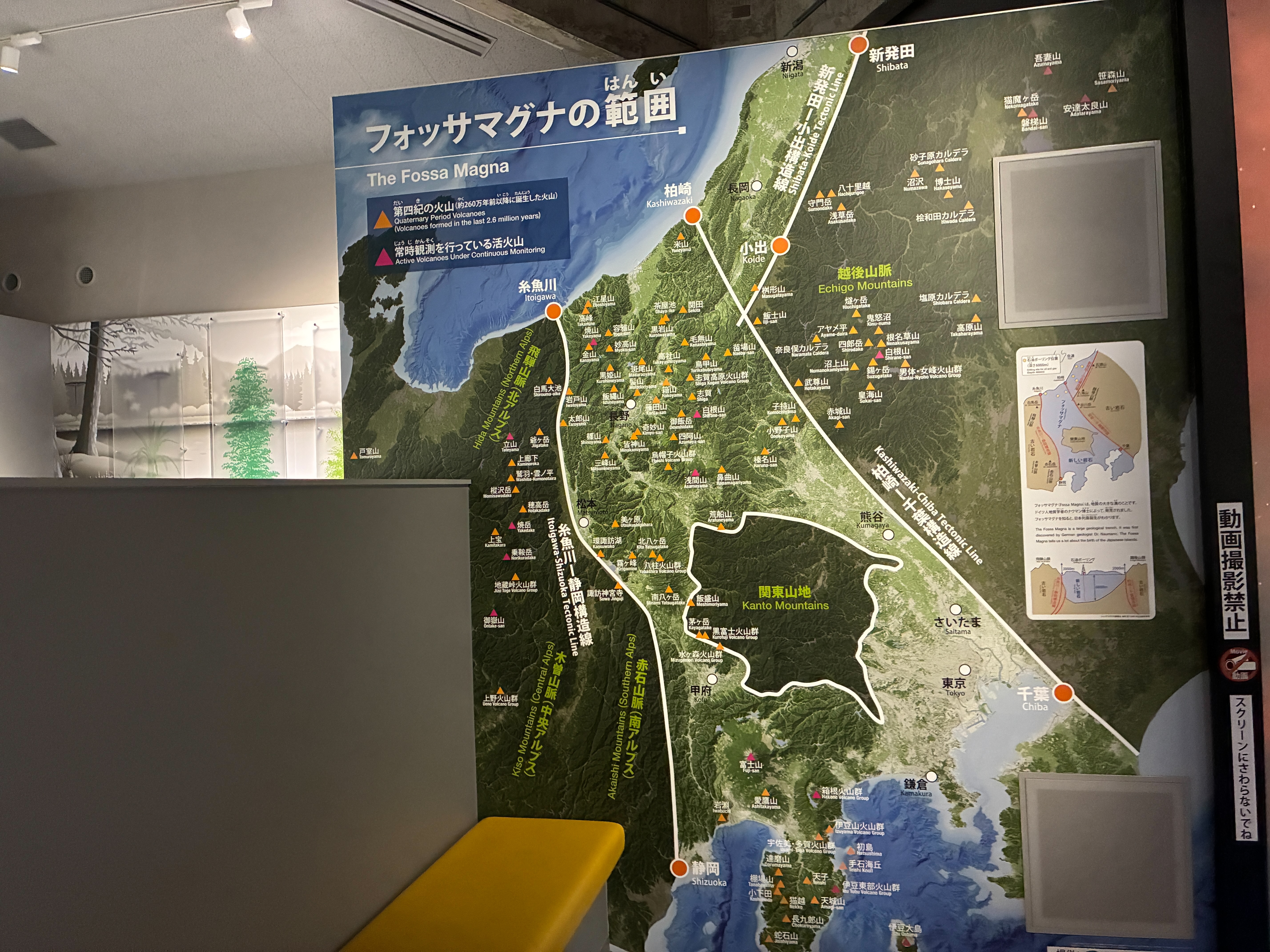 フォッサマグナミュージアム 展示 フォッサマグナの範囲