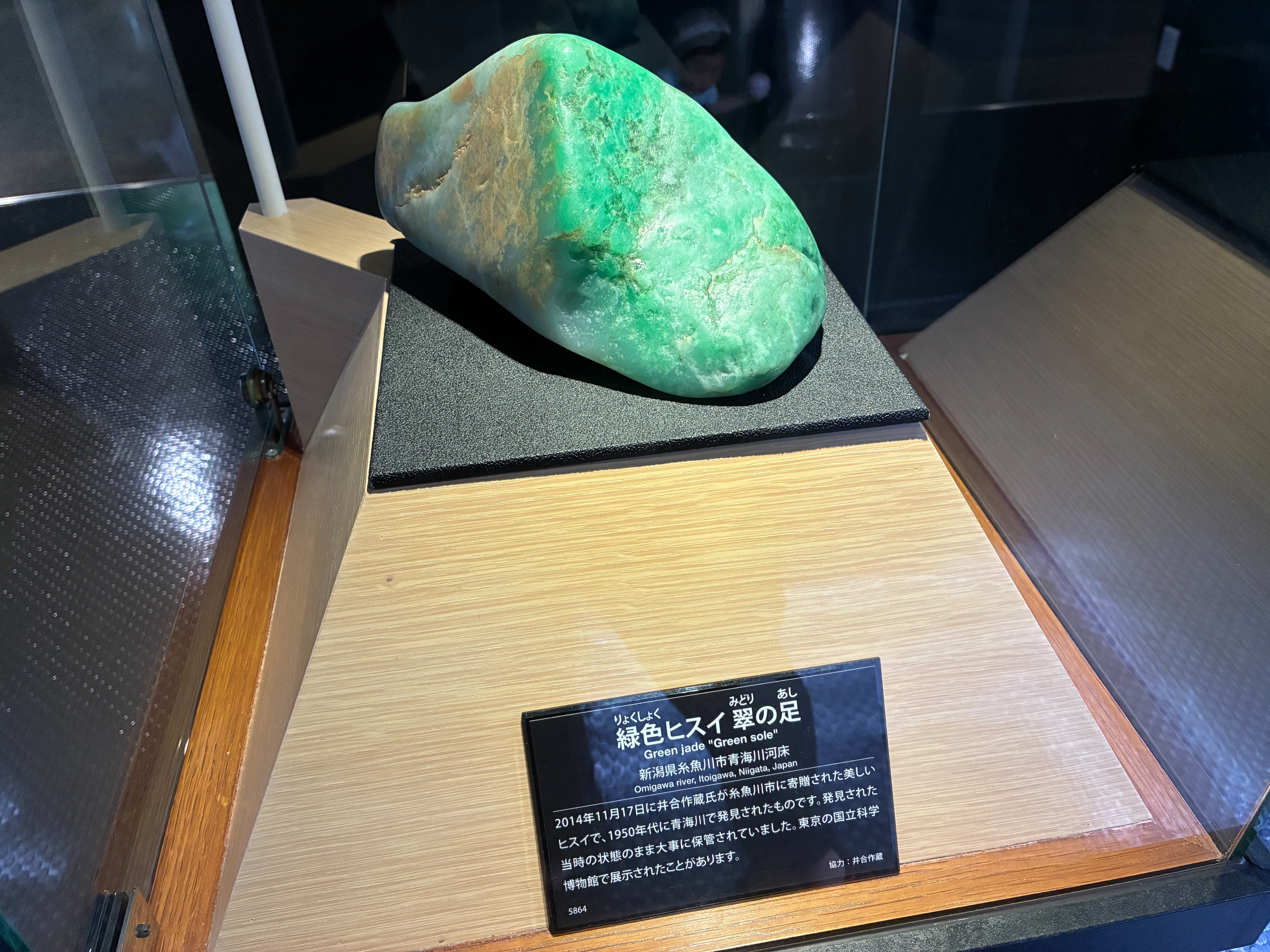 フォッサマグナミュージアム 緑色ヒスイ 翠の足