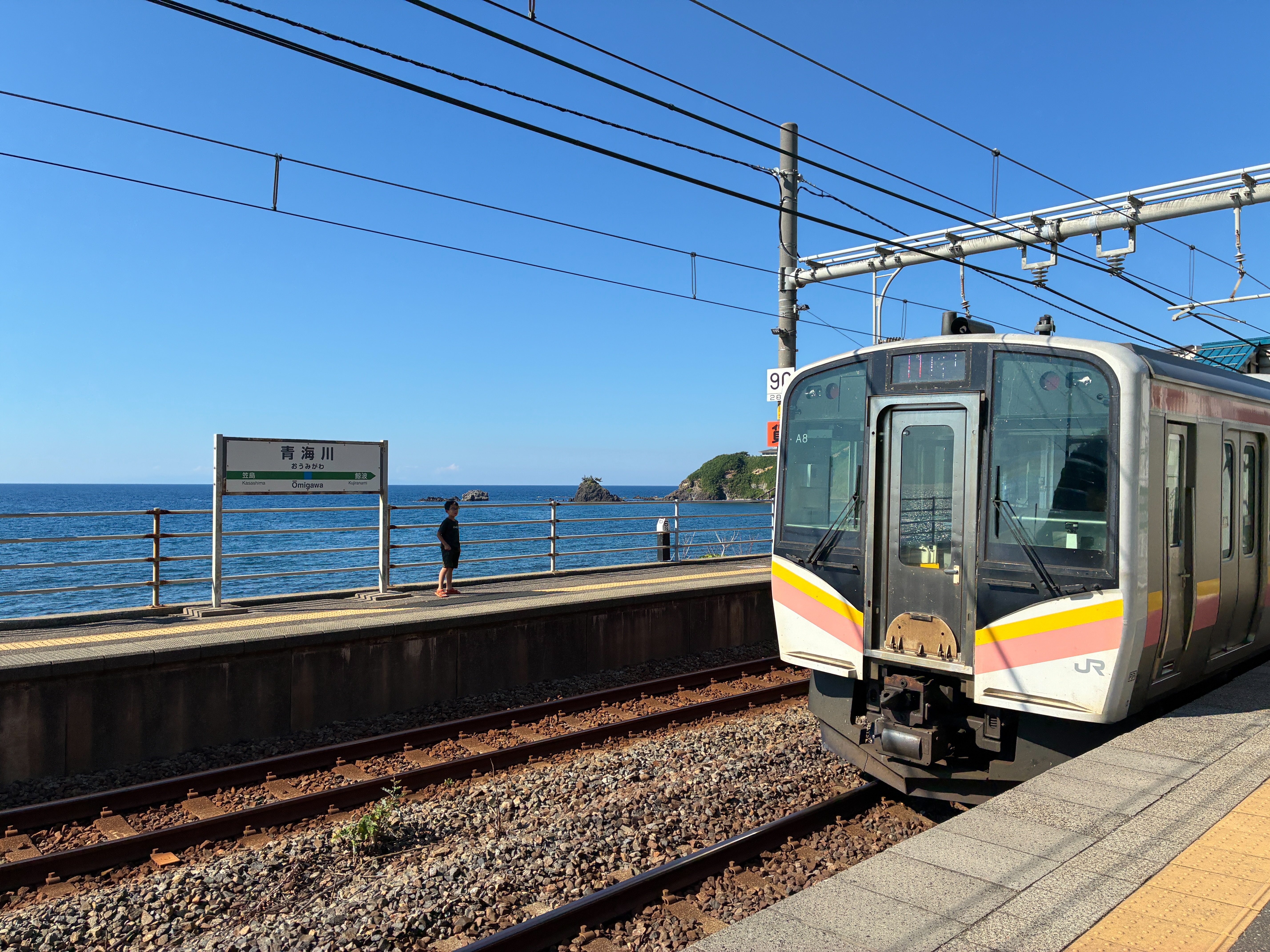 信越本線 青海川駅 E129系