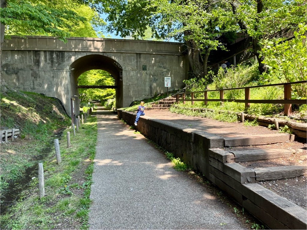 上田城跡ケヤキ並木 公園前駅跡と二の丸橋