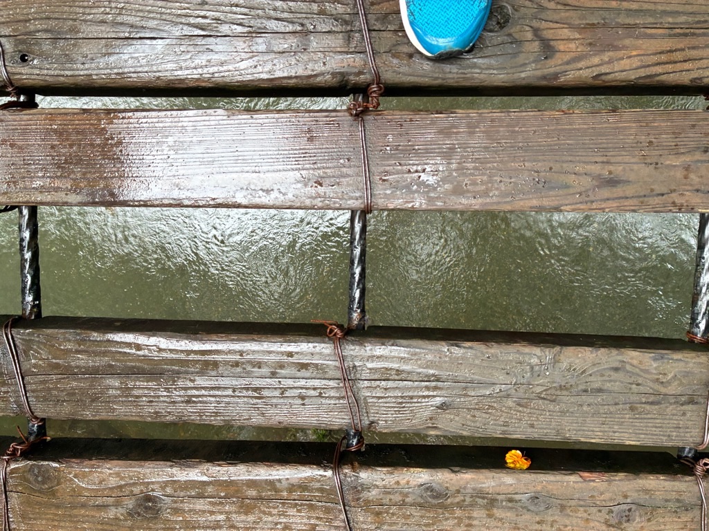 福井のかずら橋 板と板の隙間