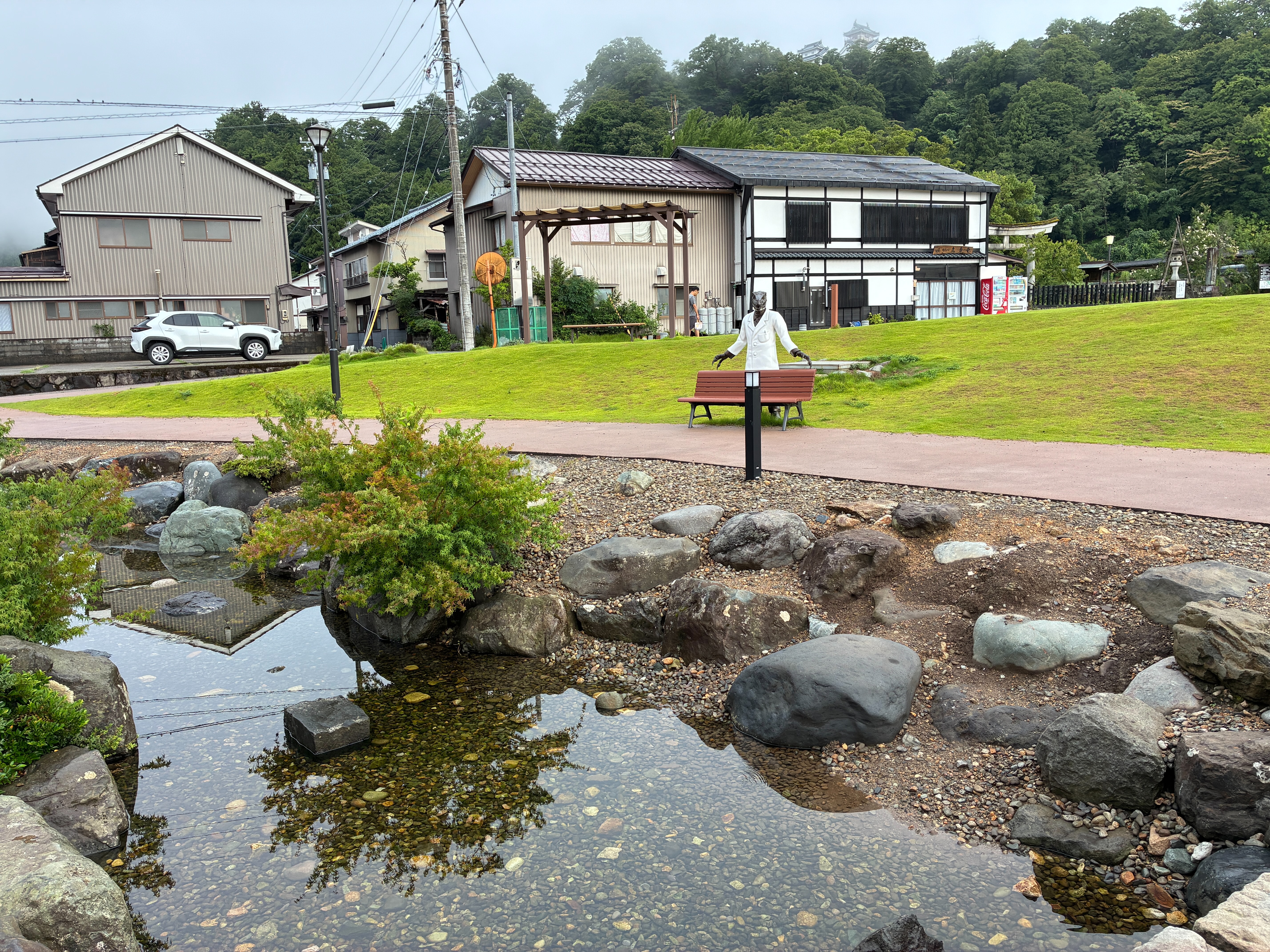 越前大野城 大手門広場 恐竜博士ダイノベンチ