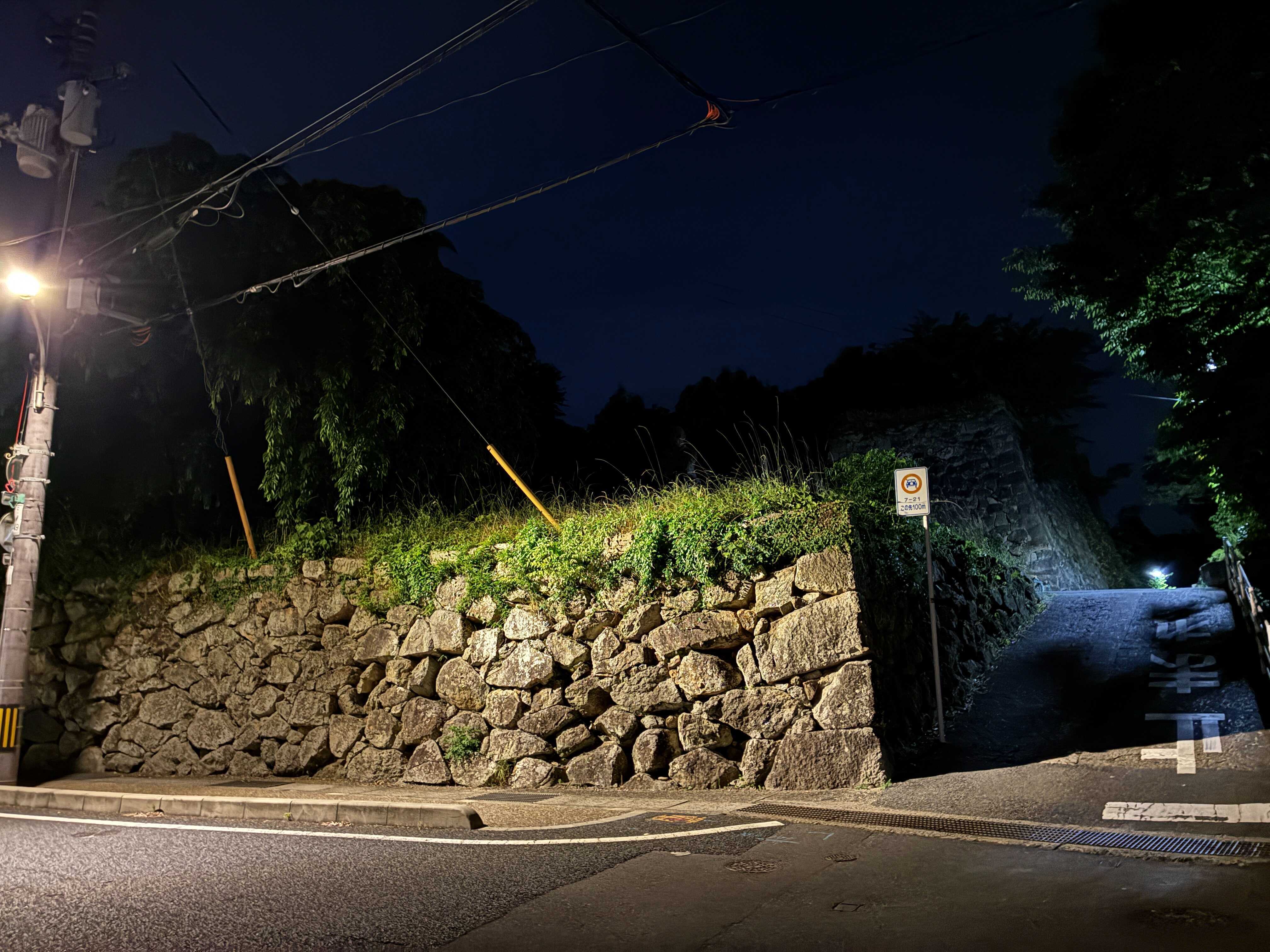 津山 夜めぐり 宮川門付近の石垣