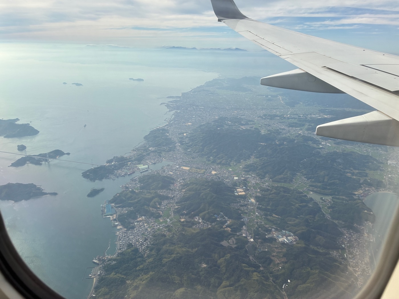飛行機からしまなみ海道
