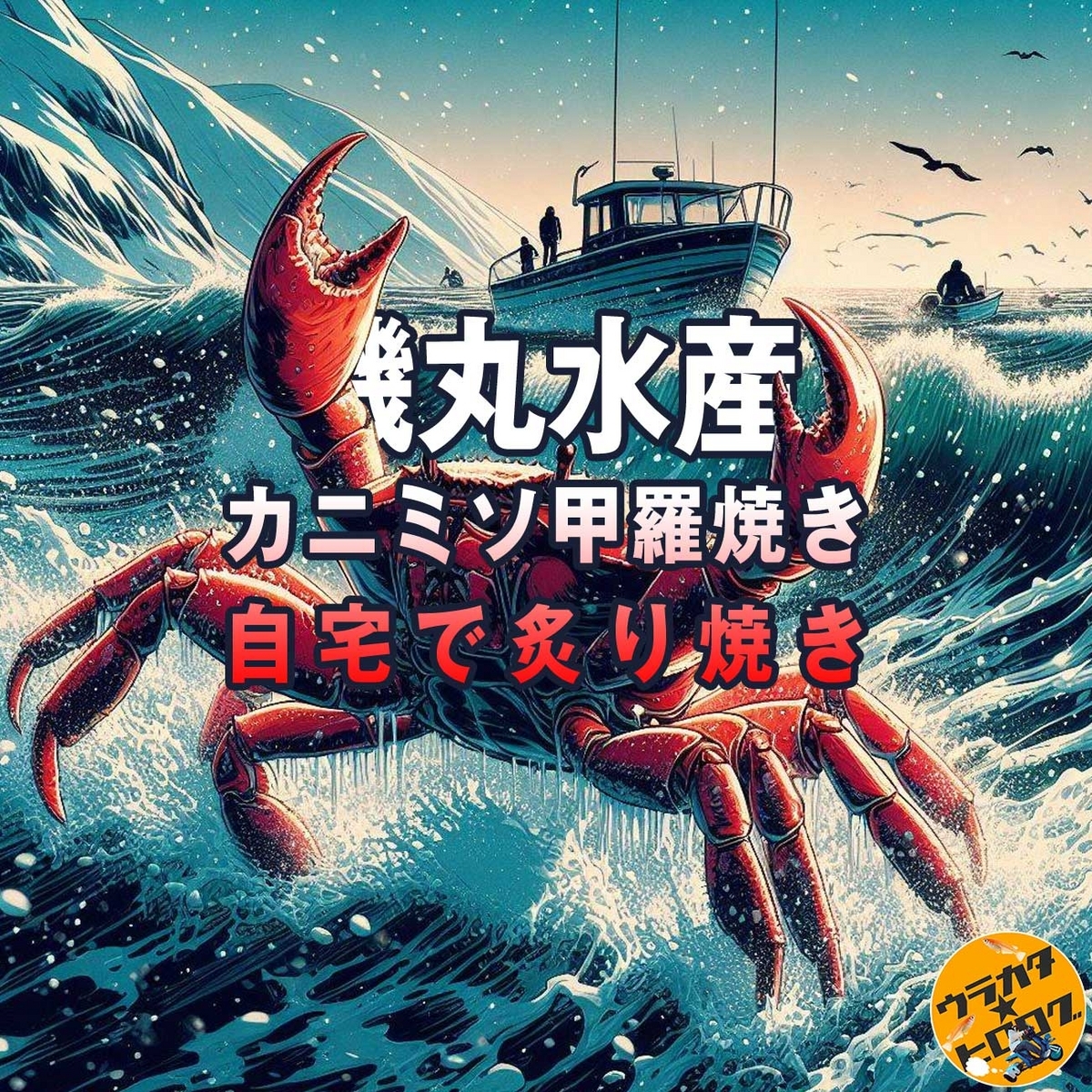 磯丸水産のカニミソをイメージしたイラスト(筆者によるＡＩ作成画)