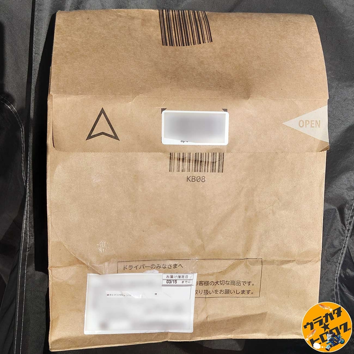 筆者の元へ届けられた謎の袋（筆者撮影）