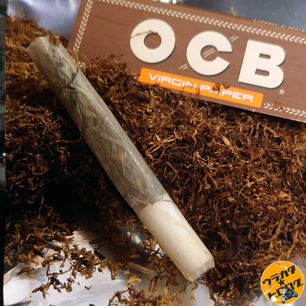 ブラックスパイダー チェリーコーラをOCB VIRGIINPAPERで巻いた状態(筆者作成/撮影)