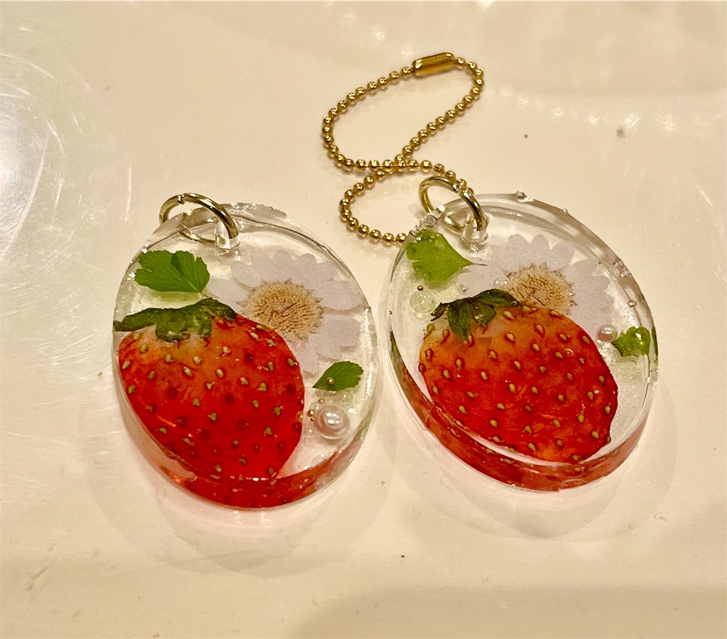 146】イチゴのピアス／イヤリング／レジン