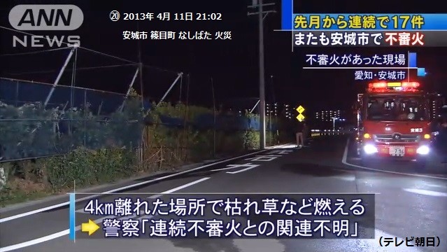 20ばんめ 安城市 篠目町の なしばた 火災 （テレビ朝日）