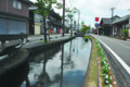 ふるいまちなみの中央をながれる足羽川用水の一つの堂田川（福井市東