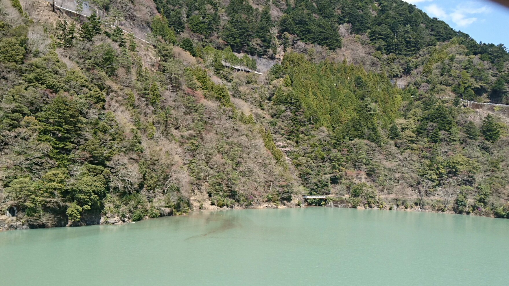 2018.3.28 井川線 (65) 井川いき列車 - ひらんだ-奥大井湖上間(むかしの鉄橋) 1760-990