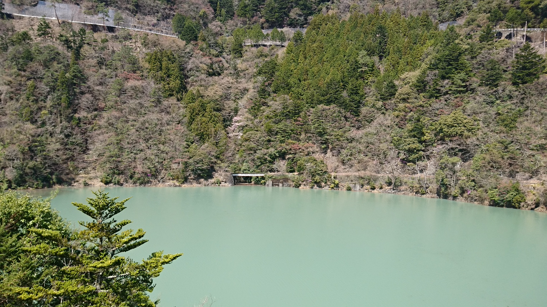 2018.3.28 井川線 (69) 井川いき列車 - 奥大井湖上-接岨峡温泉間(むかしの鉄橋) 1920-1080