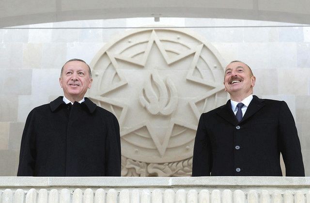 トルコエルドアン大統領とアゼルバイジャンアリエフ大統領(ちゅうにち)