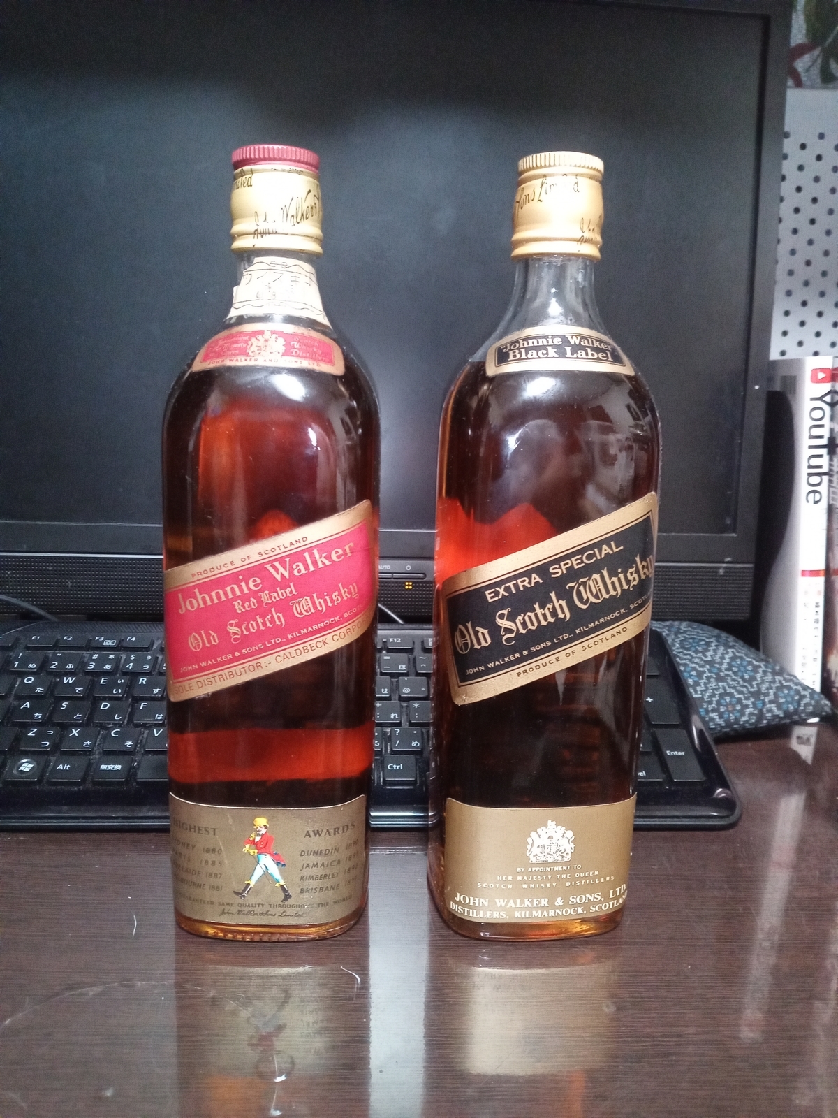 ジョニ黒12&ジョニ赤&ジョニ黒、赤190ml＆ジョニ黒3、赤48ml古酒8本 ジョニ黒とジョニ赤のみ比べてみた🥃 #ウイスキー #ウイスキー