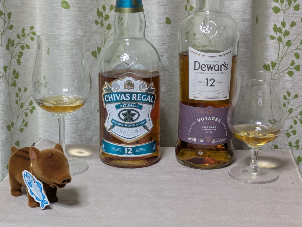 デュワーズ12年ミズナラ 対 シーバスリーガル12年ミズナラ 飲み比べ