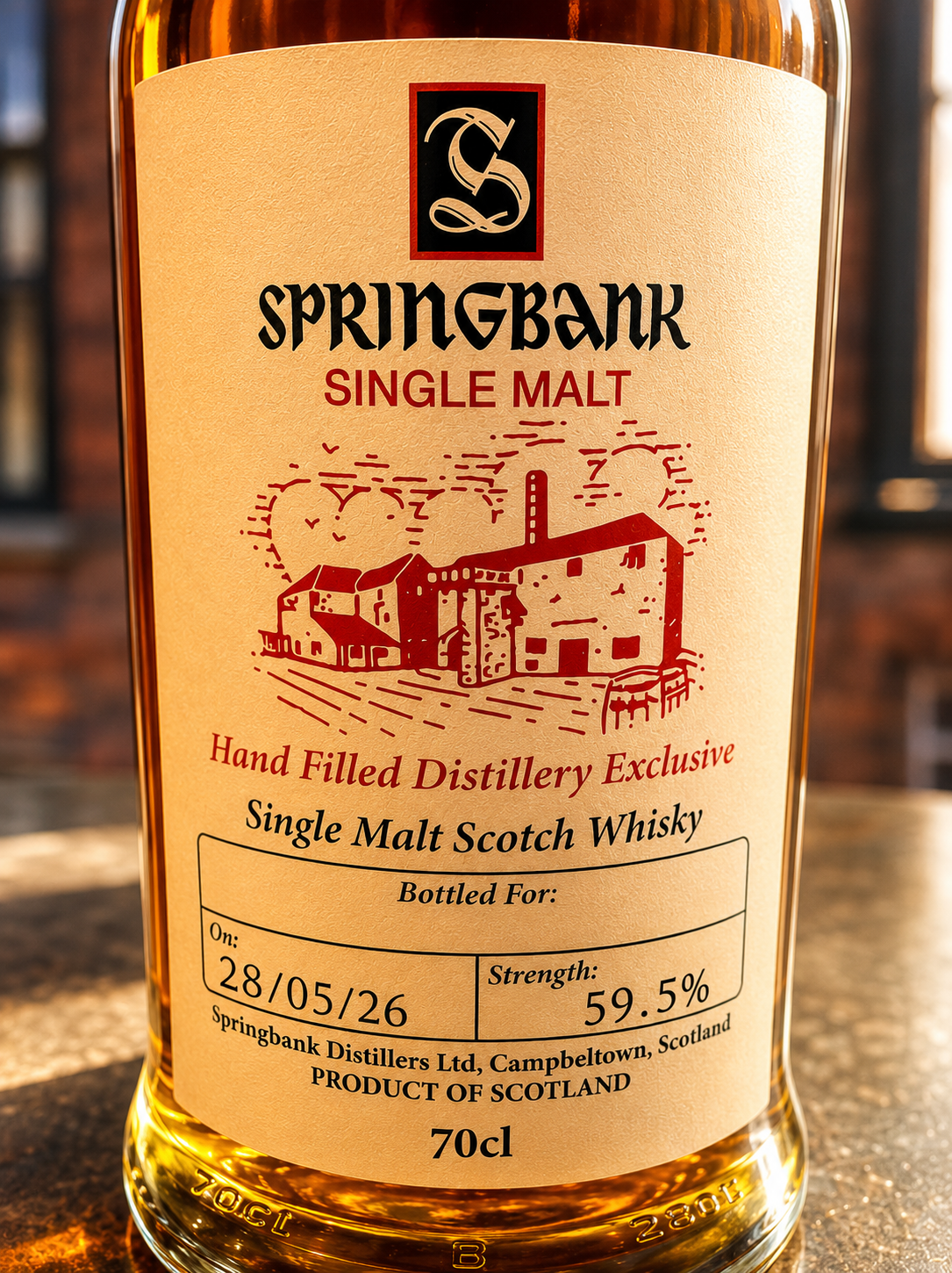 SPRINGBANK シングルモルトウイスキー ハンドフィル スプリングバンク蒸留所限定ハンドフィルのウイスキーを落札しました