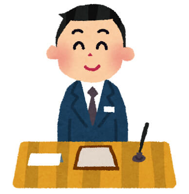 ホテルのチェックインカウンター