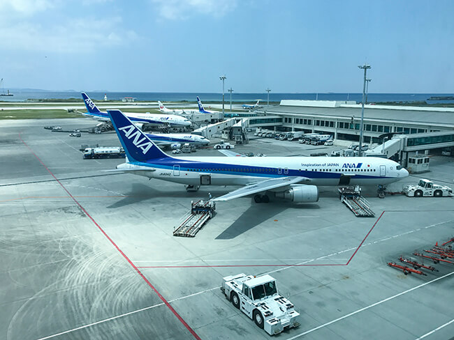 窓際席からana機を見れる