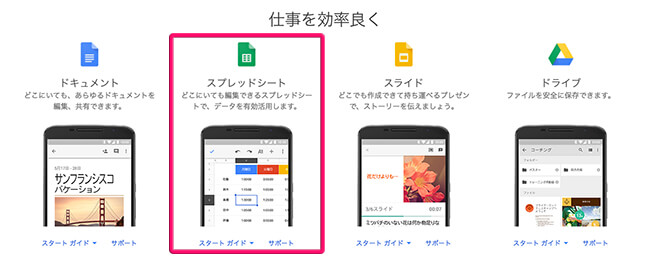 googleスプレッドシートのロゴ