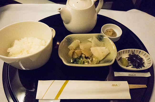 anaファーストの鯛茶漬け