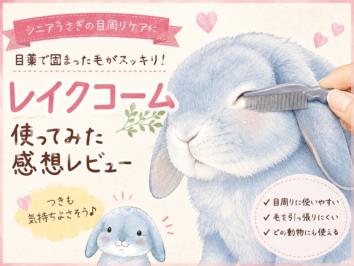【レビュー】うさぎの目周りケアに「レイクコーム」を使ってみた|目薬で固まる毛がやさしくほぐせた