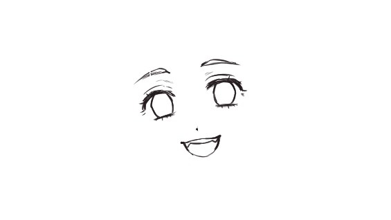 顔パーツの線画