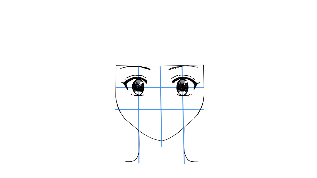 眉毛を描き加えたイラスト