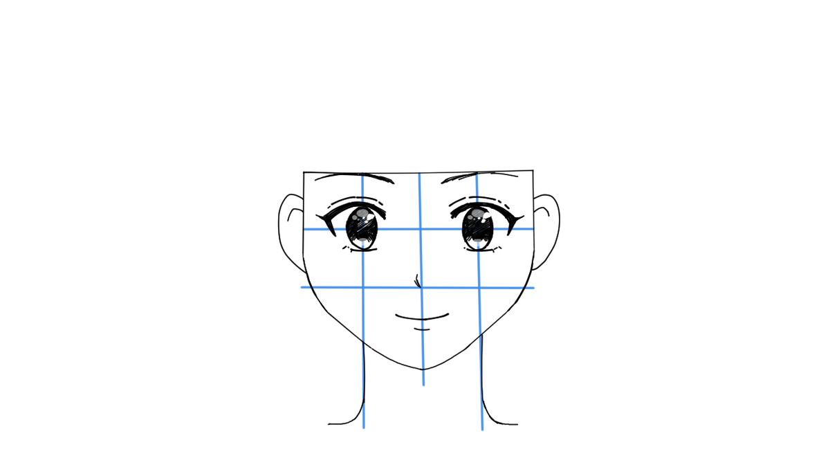 口の影を付け足したイラスト