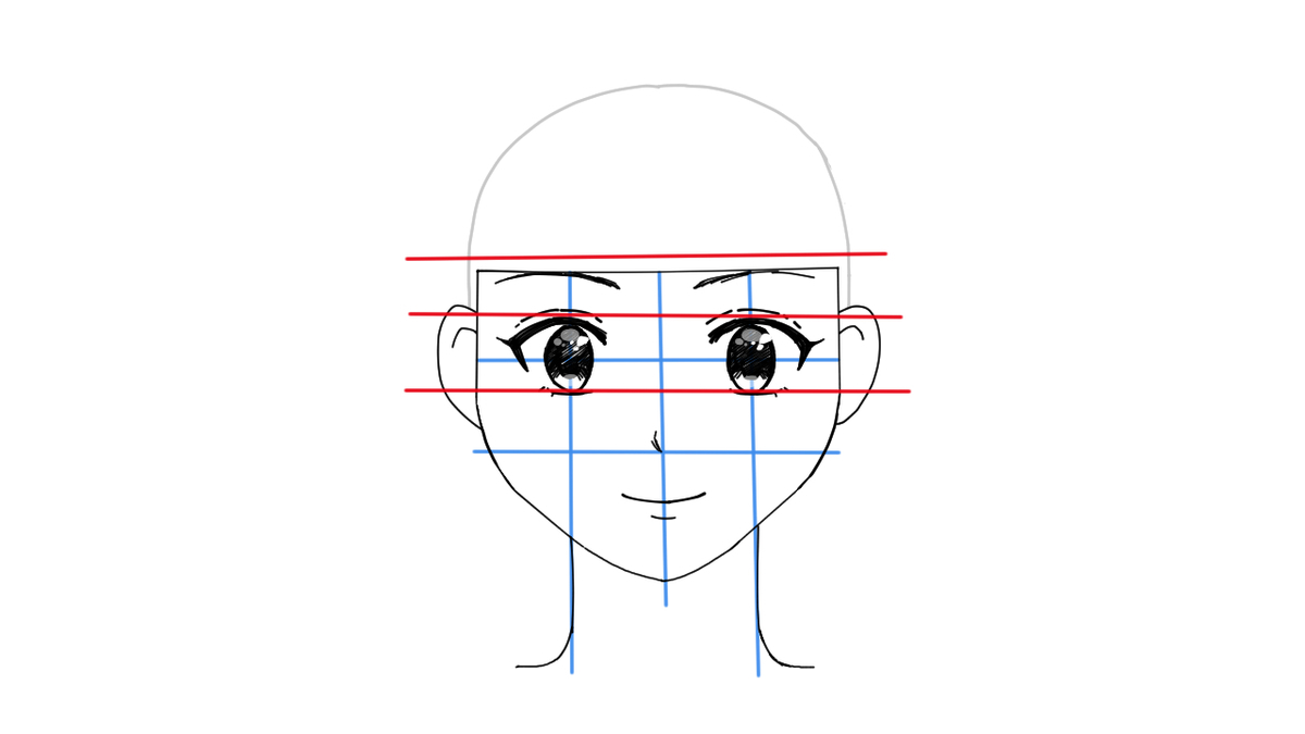 前髪の長さを3パターンに分けたイラスト