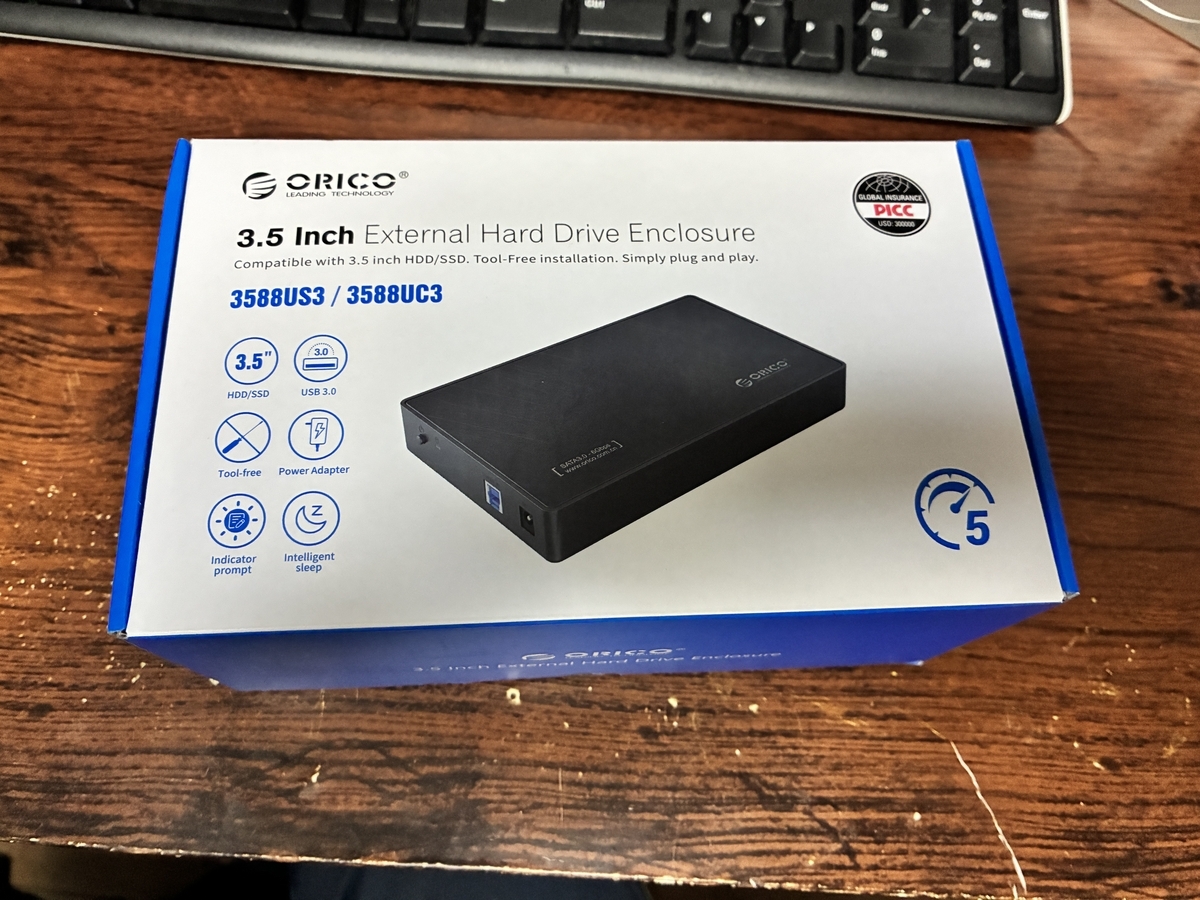 Seagate Exos X18 16TB 3.5インチHDD ST16000NM000Jを外付けHDD化