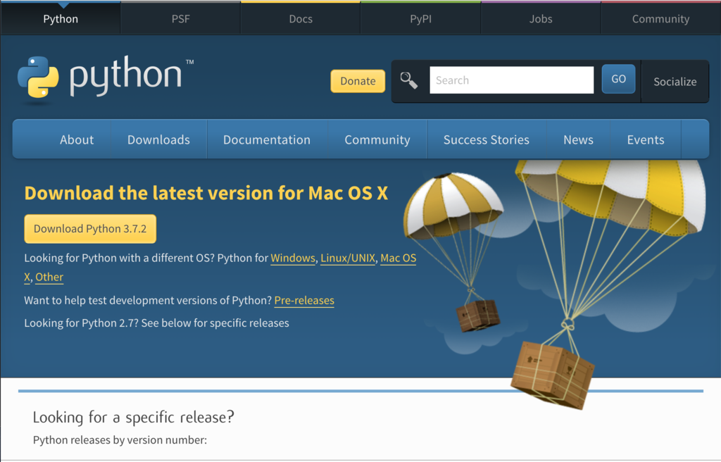 Python.org | downloadページ