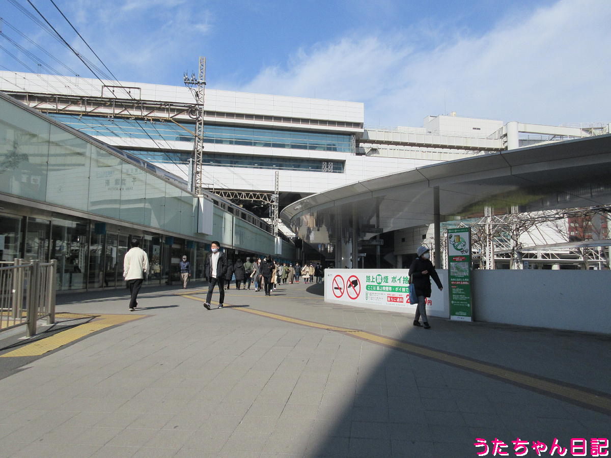 JR千葉駅東口ロータリー付近のようす♪（2022年3月、千葉県千葉市中央区新千葉、富士見） - 生き物おでかけ博物図鑑