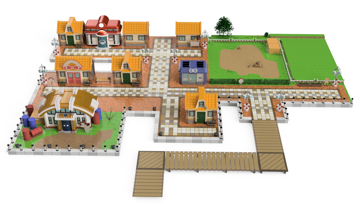 ポケモン 浮世絵木版画 かんとー地方くちばしてぃ 初代ポケモン