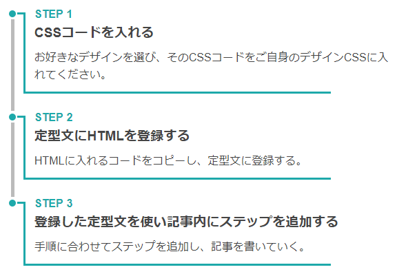 ステップバー タイムライン で手順の説明をオシャレに分かりやすくするcss フジブロっ