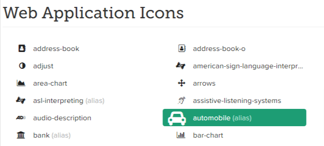 FontAwesome4.7アイコンの選択