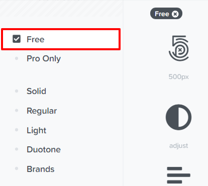 FontAwesome-Freeアイコンの選択
