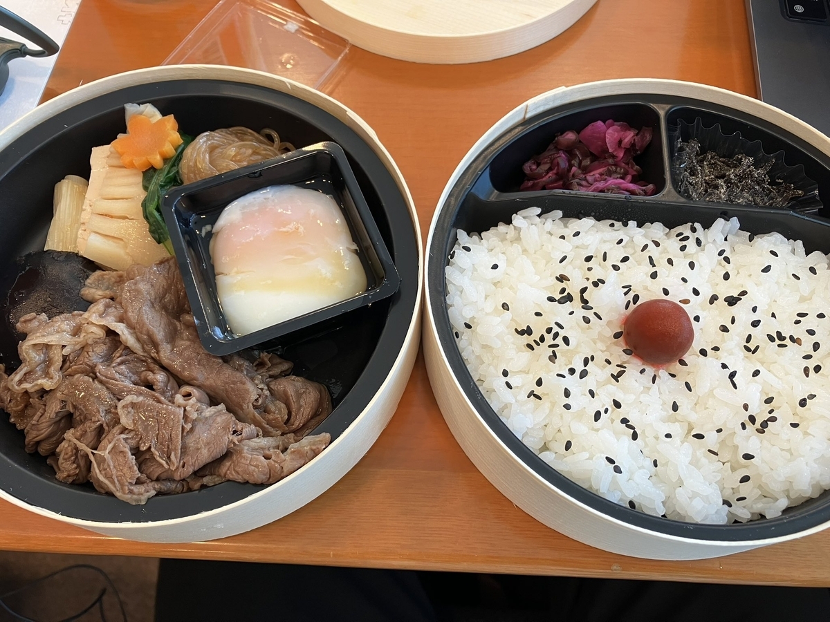 すき焼き弁当の中身