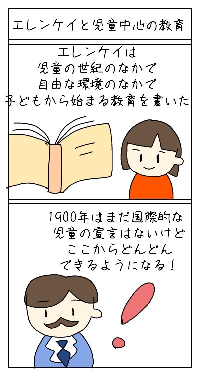 エレンケイとは児童中心の教育を重視し 児童の世紀のなかでこどもの尊重をうったえた教育学者 ほいのーと保育漫画