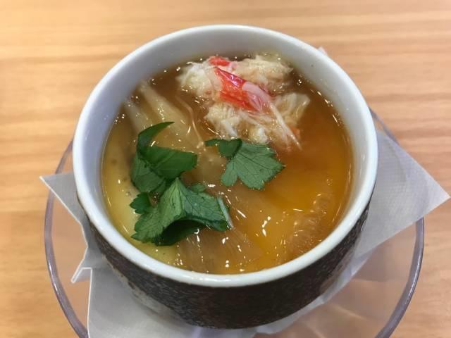 「上海風フカヒレと蟹餡かけ茶碗蒸し」